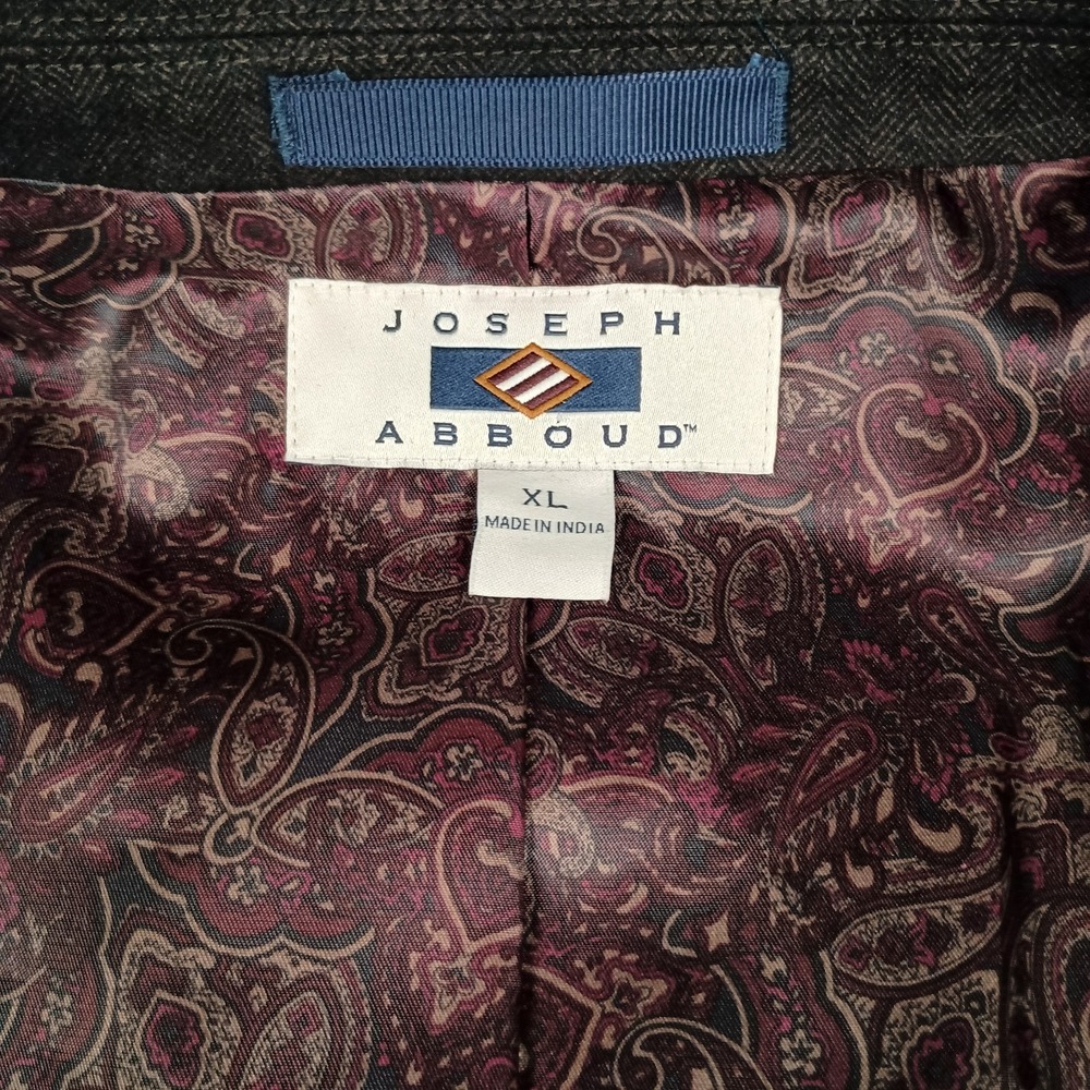 NEW Joseph Abboud 44R Brown Herringbone Patch‎ Pockets Cotton Mens XL Blazer NWT - Picture 5 of 14